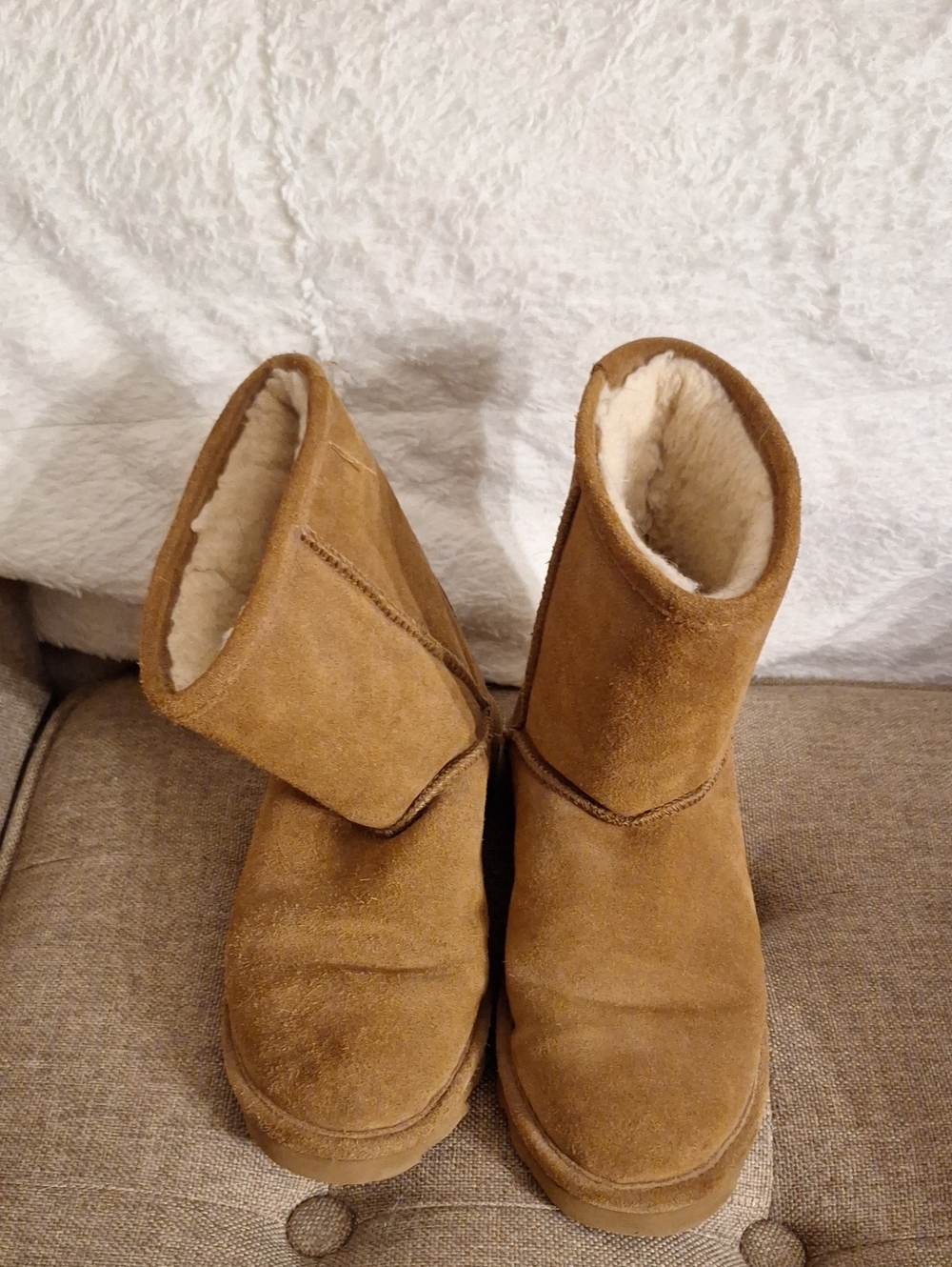 BearPaw Suede Ankle Boots - Chestnut